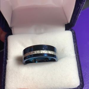 Cobalt blue and meteorite men's titanium